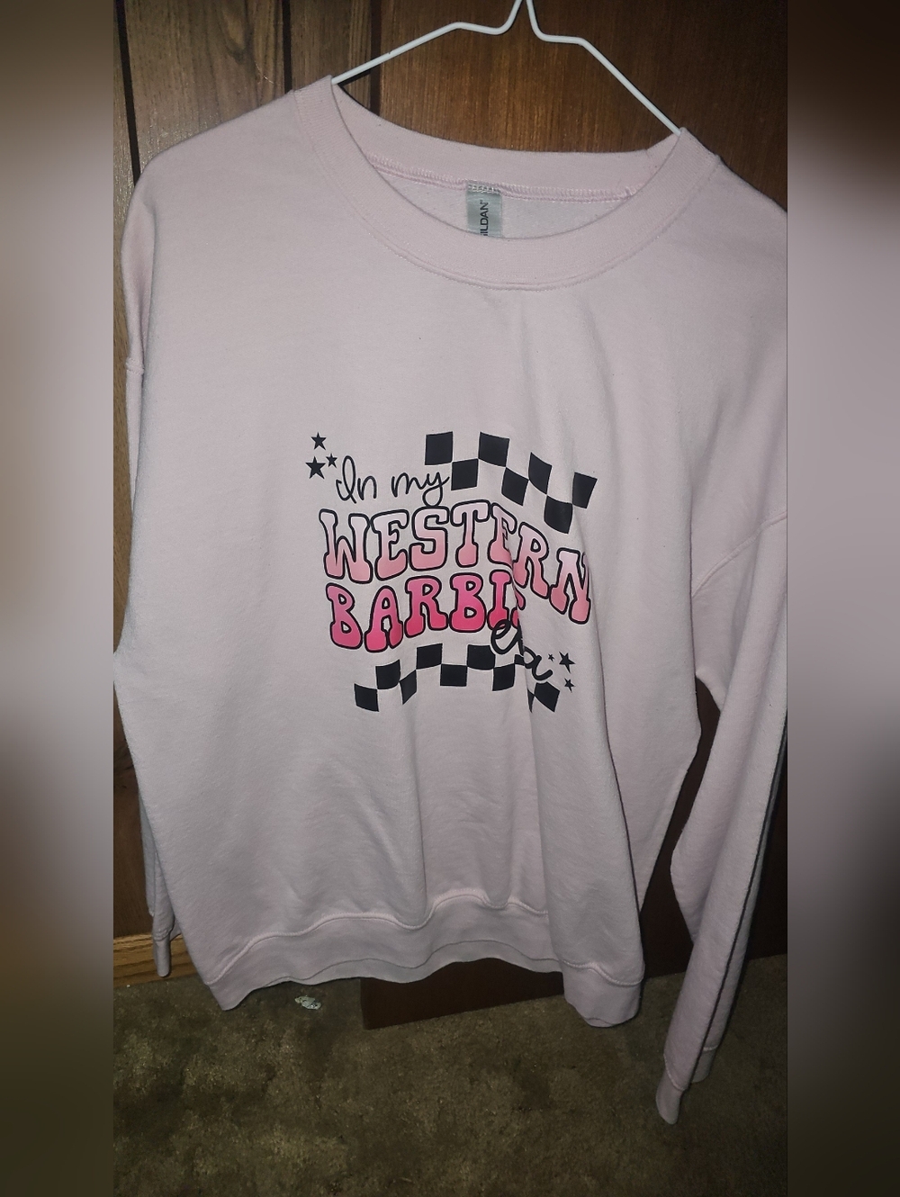 Pastel Pink "Western Barbie" Graphic Sweatshirt